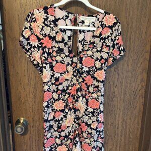 Saltwater Luxe NWT Romper Black Floral Cutout Back Short Sleeve Medium